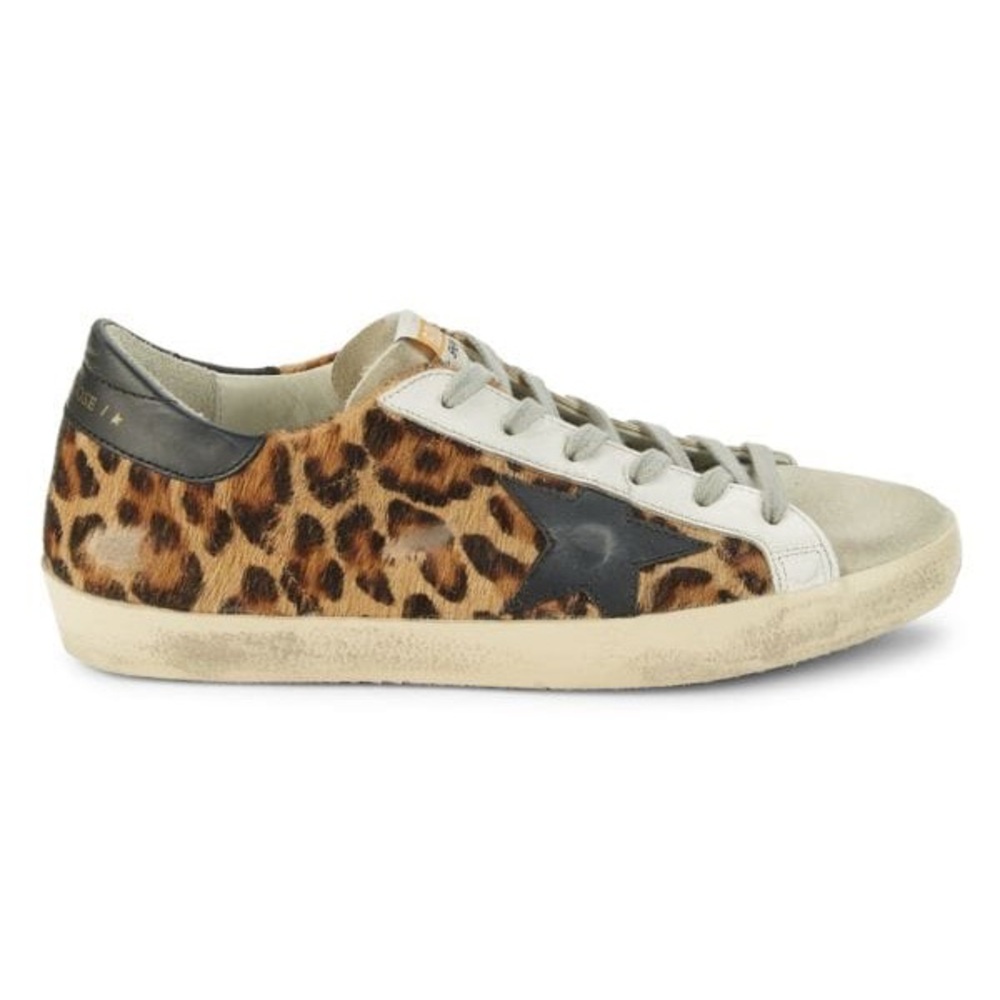 Golden Goose Women's Superstar Leopard-Print Pony Hair Sneakers